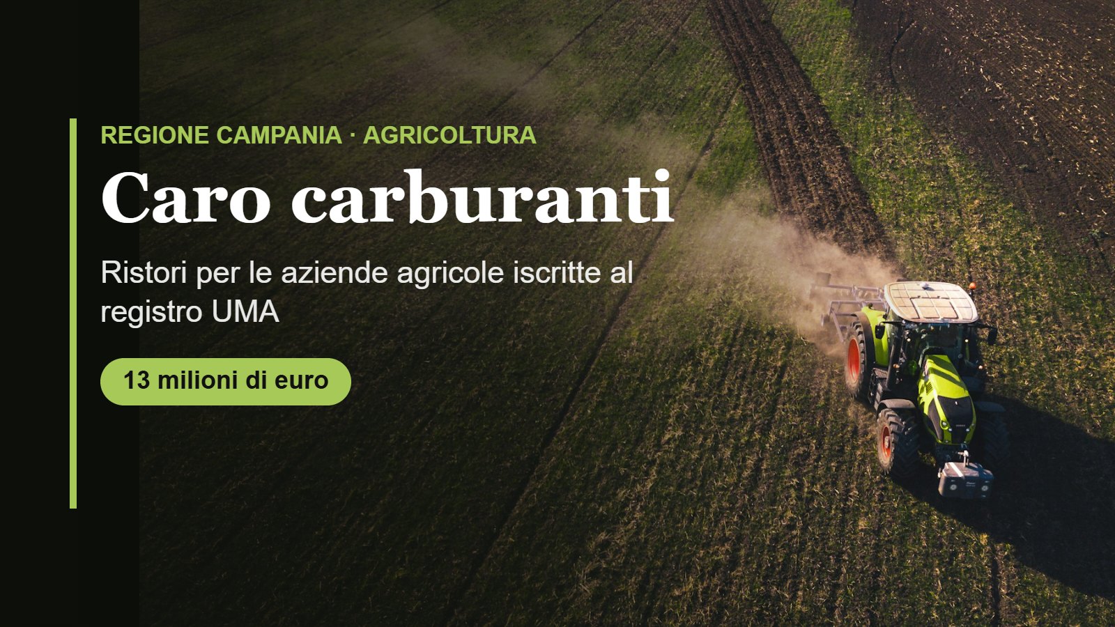 Caro carburanti, un trattore al lavoro nei campi